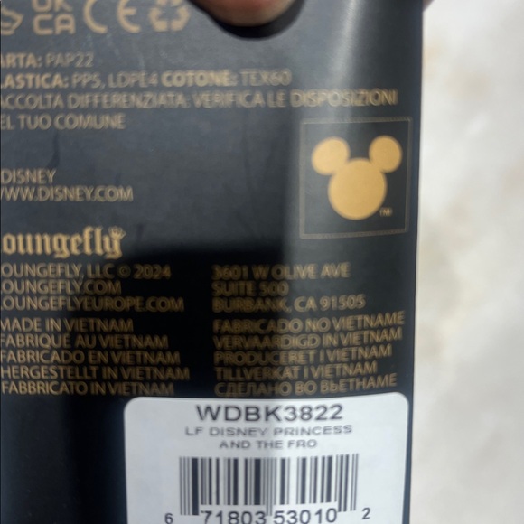 Loungefly Black and Gold Disney Backpack - Picture 4 of 5